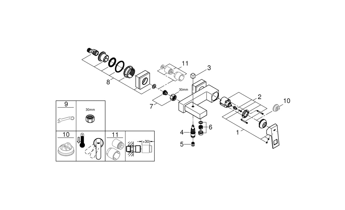 GROHE 25 251 A01 ESSENCE Combinación monomando para baño y ducha 1/2" grafito brillo