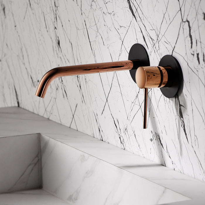 IMEX GLIS045/NOR MILOS STICK Grifo de Lavabo Empotrado Negro Oro Rosa