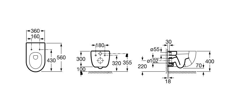 ROCA A346247000 MERIDIAN Inodoro Suspendido 5 a 7 Días ROCA 