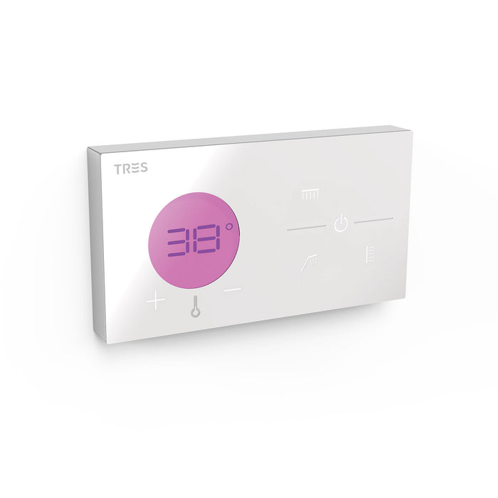 TRES 49286398 SHOWER TECHNOLOGY Control Termostático Electrónico Empotrado De 3 Vías Shower Technology Blue Edition Blanco