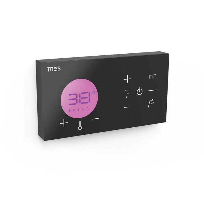 TRES 49288299 SHOWER TECHNOLOGY Control Termostático Electrónico Empotrado De 2 Vías Shower Technology Blue Edition Color Negro