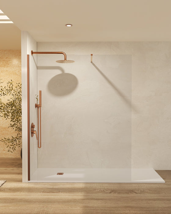 SB_X SCREEN Mampara Fijo Ducha 6 MM Oro Rosa Transparente