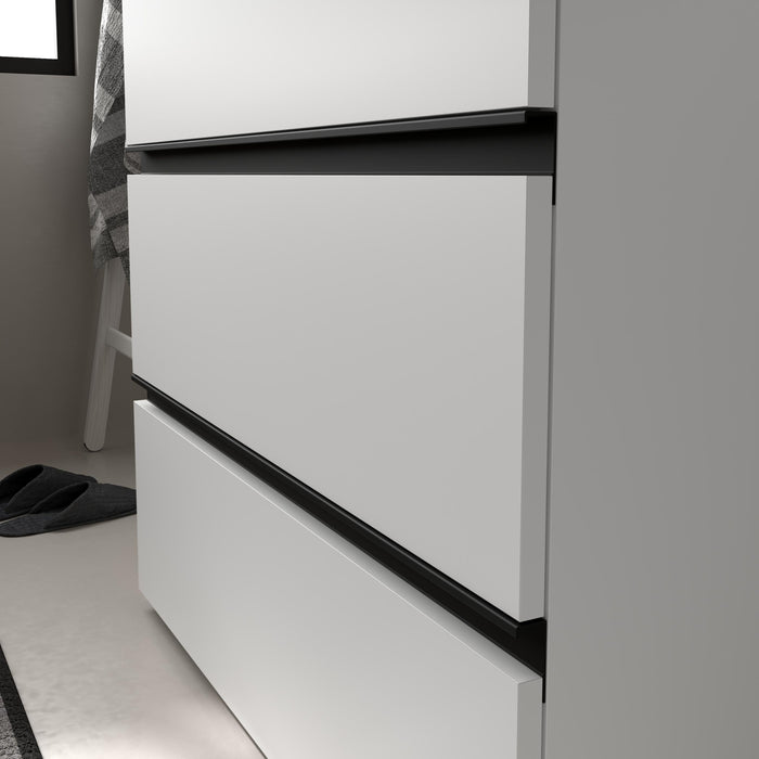 SALGAR 117550 BEQUIA PLUS METAL Mueble de Baño 1 poza Porcelana 110cm Blanco Mate