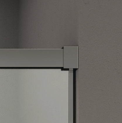 GME BASIC Mampara Frontal Ducha Corredera 1F+1C Titanio Vidrio Decorado