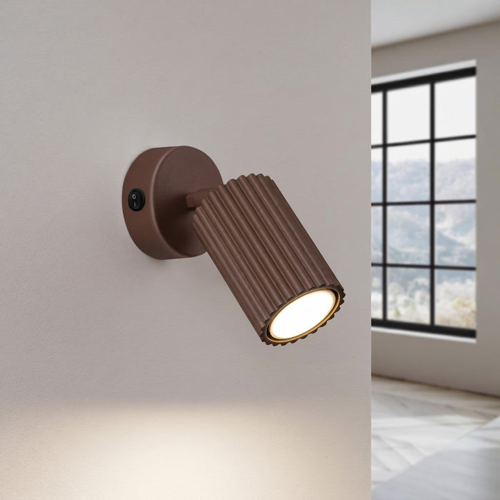 SOLLUX SL.2370 Aplique de pared KARBON marrón con interruptor
