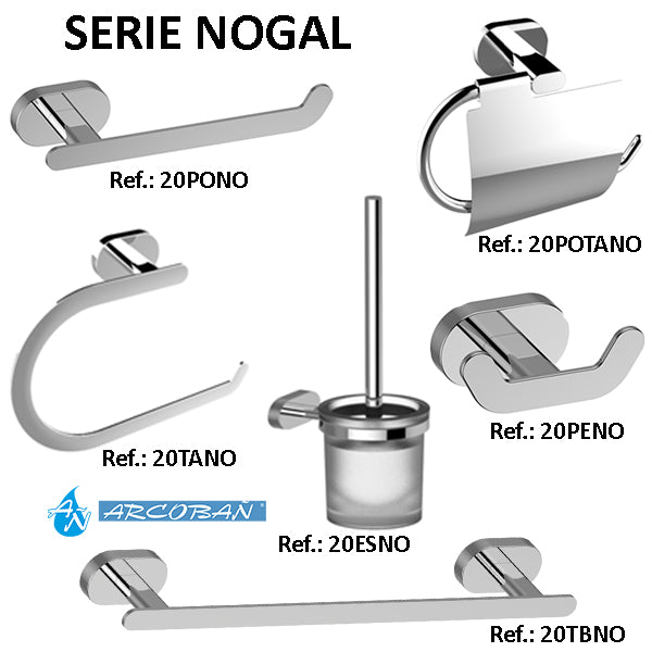 ARCOBAÑ 20ESNO NOGAL  Escobillero Pared Acero/cristal Inox