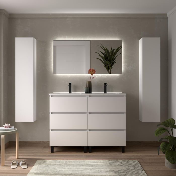 SALGAR BEQUIA Mueble 3C Lavabo Constanza 120 cm Blanco Mate