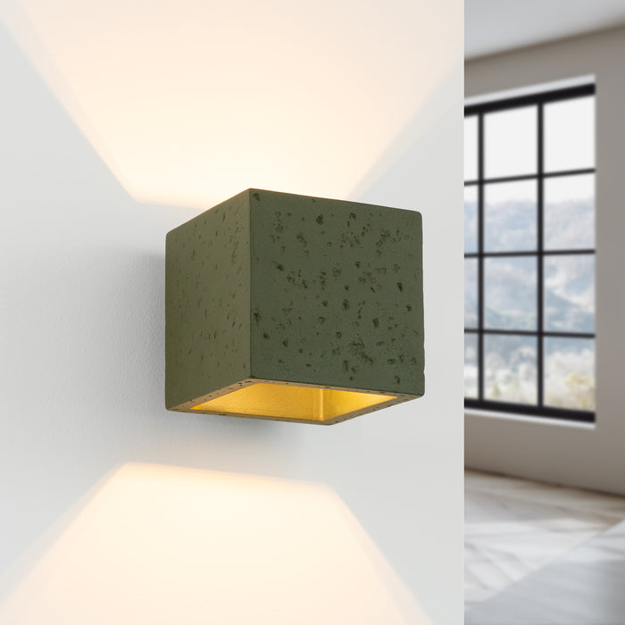 SOLLUX SL.1843 Aplique QUAD hormigón verde oliva verde oliva