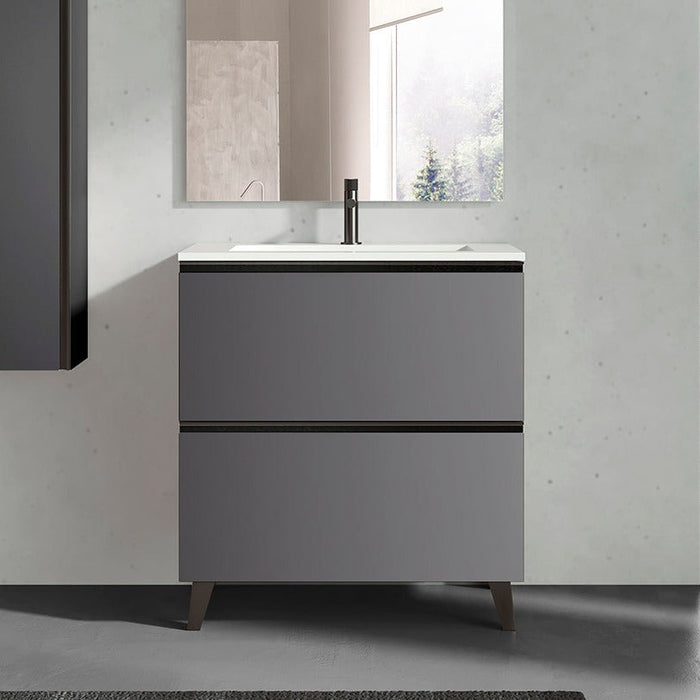 VISOBATH GRANADA Bathroom Cabinet with Floor Sink 2 Drawers Ash