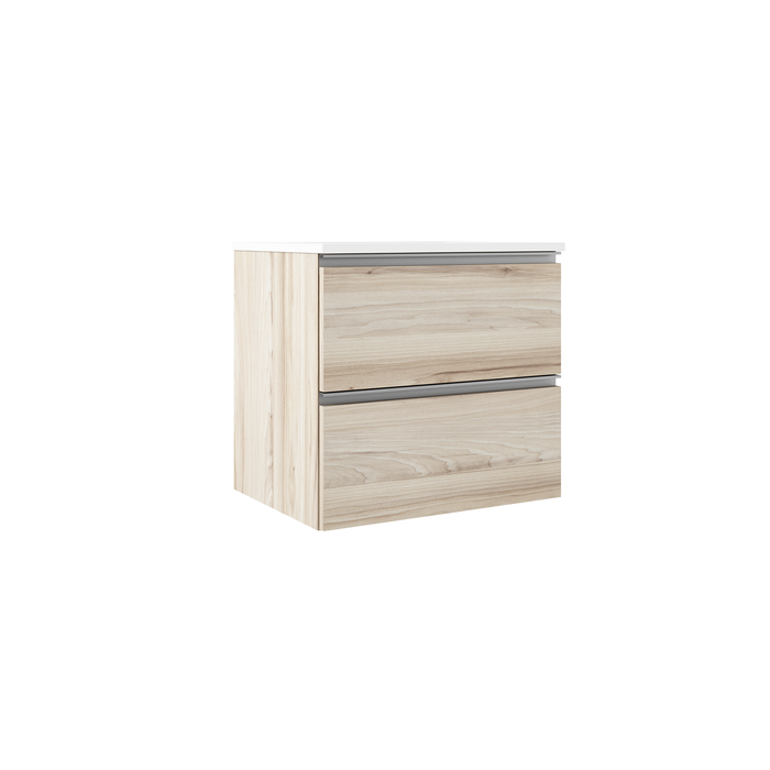 VISOBATH GRANADA Bathroom Cabinet with Wall Hung Sink 2 Drawers Alder Color Aluminum Handle