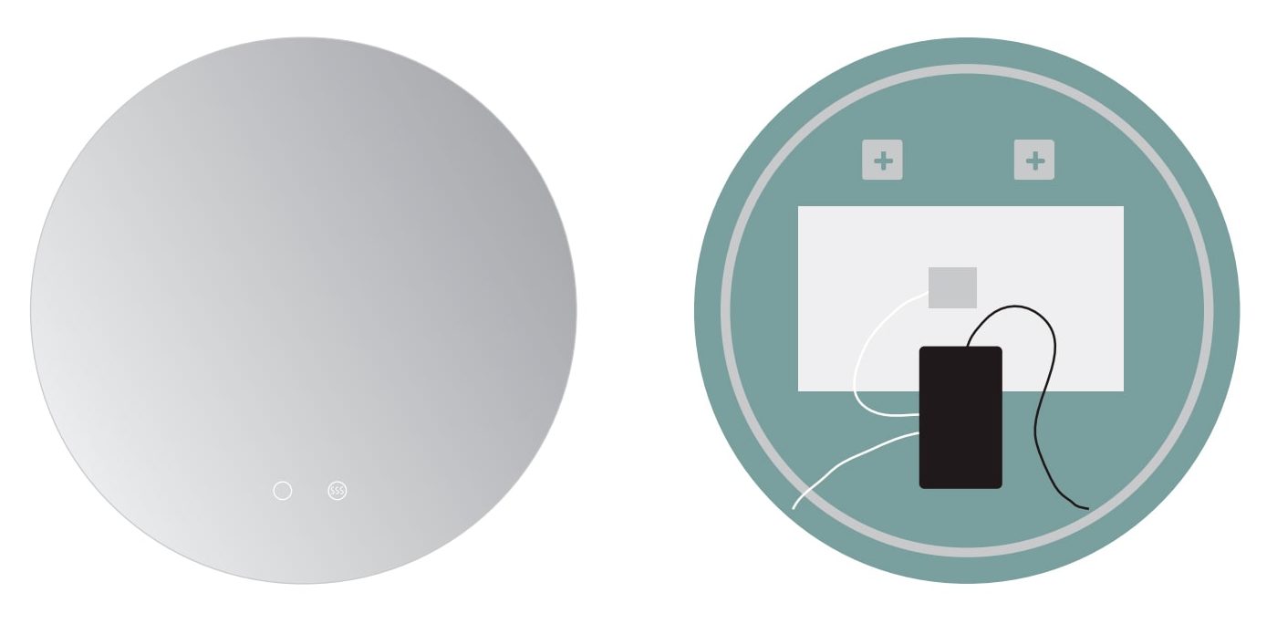 LEDIMEX LISB002/90 LISBOA Round Backlit LED Mirror Chrome 90 cm