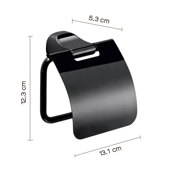 GEDY ST251400100 STELVIO Portarrollo Con Tapa Negro Mate