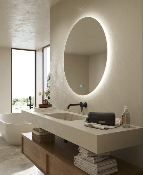 LEDIMEX LISB002/60 LISBOA Round Backlit LED Mirror Chrome 60 cm