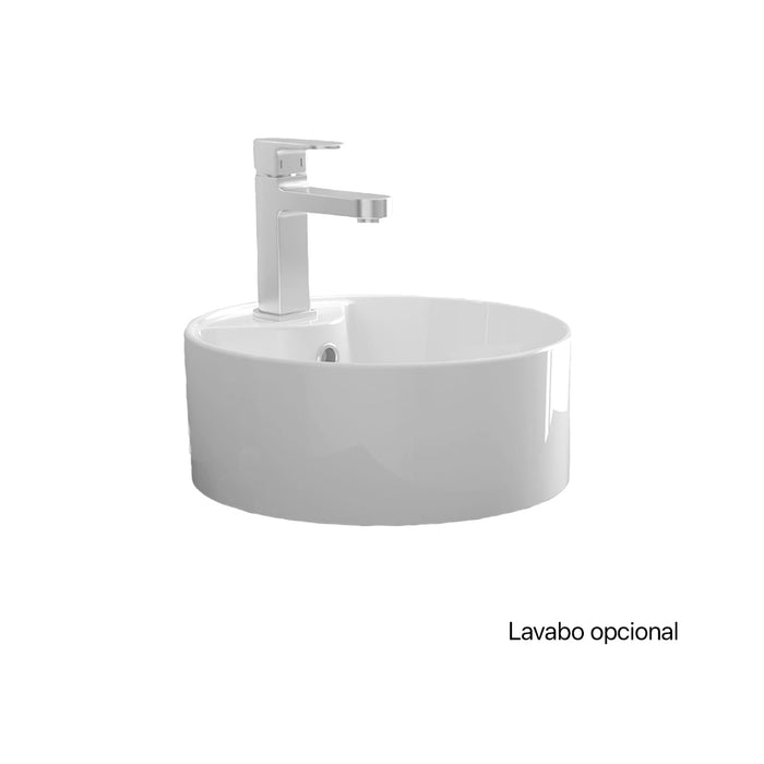 SALGAR NOJA 910 Mueble de Baño con Tapa Encimera 2 Cajones 1 Puerta Izquierda Color Blanco Brillo