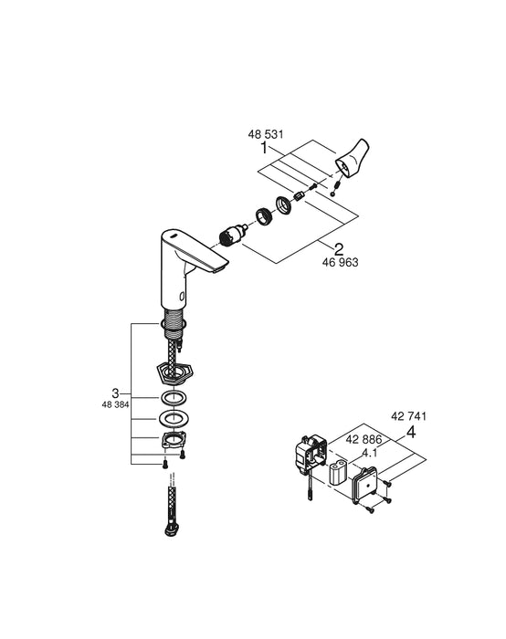 GROHE 26 669 243 TEMPESTA 250 Ceiling shower with 142 mm arm, 1 jet Matte Black