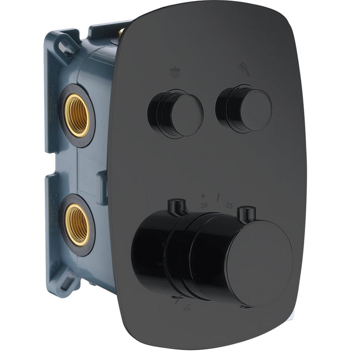 IMEX GSP02V/NG Empotrado Termostático 2 Vías Negro Mate