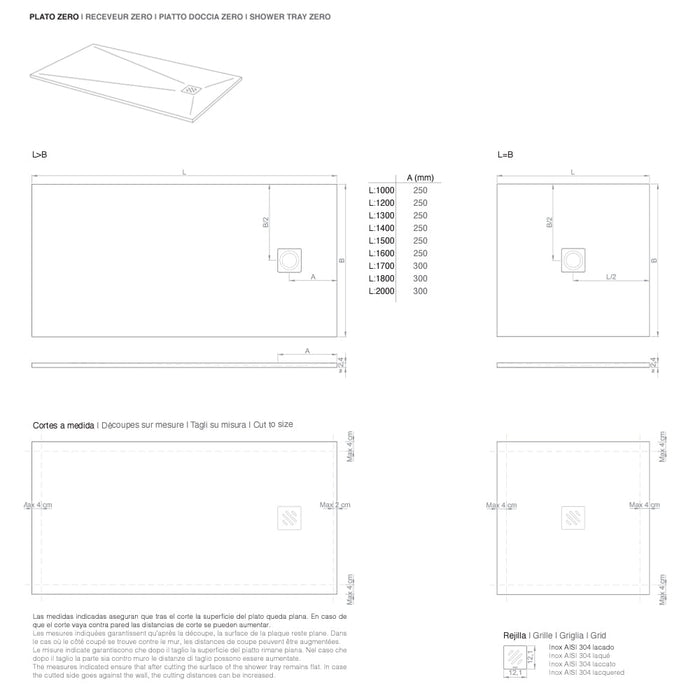 BATHME ZERO Shower Tray Gel Coat White Color