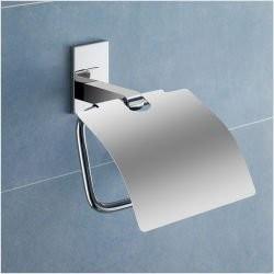 GEDY 78251300100 Portarrollo Con Tapa Maine Cromo