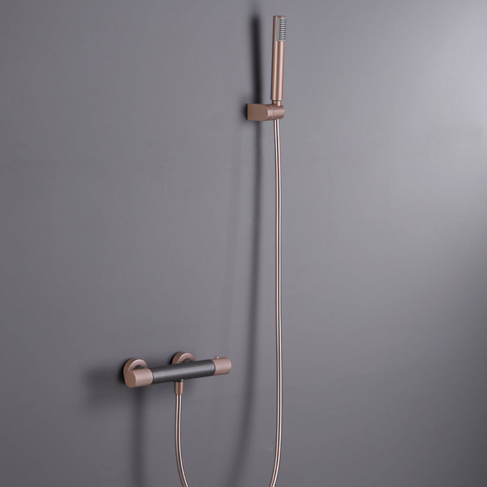 IMEX BTD038-5GC LINE Grifo de Ducha Termostático Gris Champagne