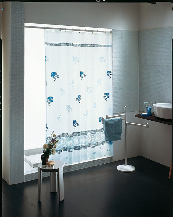 GEDY 7118041330 MERLETTI PVC Shower Curtain Light Blue