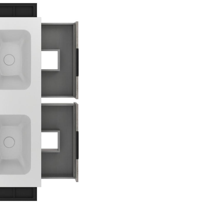 AMIZUVA C0073758 KEIKO Mueble de Baño con Lavabo 4 Cajones 120 cm Gris Arenado