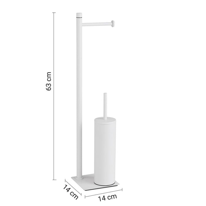 GEDY TR320200000 TRILLY Columna de pie con portarrollos y escobillero blanco mate
