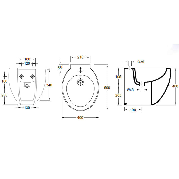 VALADARES 39411002K EGG Bidé Blanco