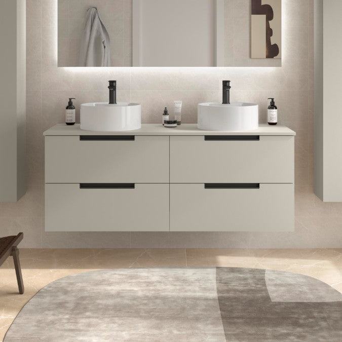 SALGAR 122009 LENI Mueble+Lavabo LISBOA 2 Senos 120cm Gris Mate