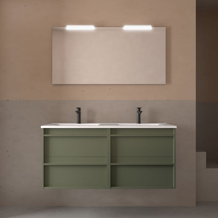 SALGAR 104925 ATTILA Conjunto Mueble de Baño 120 Completo Verde Mate