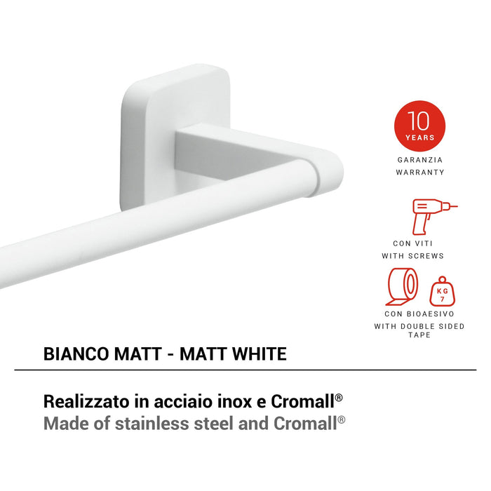 GEDY TO214502100 TONGA Matte White Towel Rack