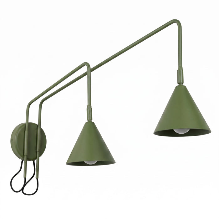 SOLLUX SL.2510 Aplique de pared NOX 2 verde oliva con interruptor