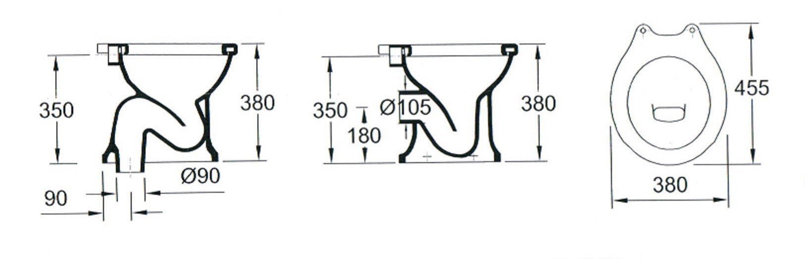 VALADARES 16014002K NEOCLASSICA Toilet for High Tank Floor Outlet