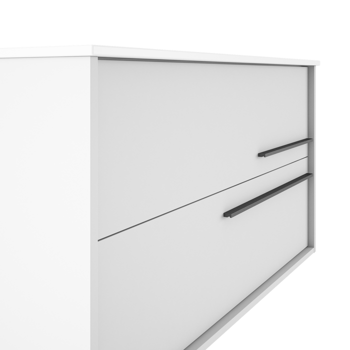 VISOBATH AQUA Mueble de Baño con Lavabo Color Blanco Ada Mate Tirador Grafito