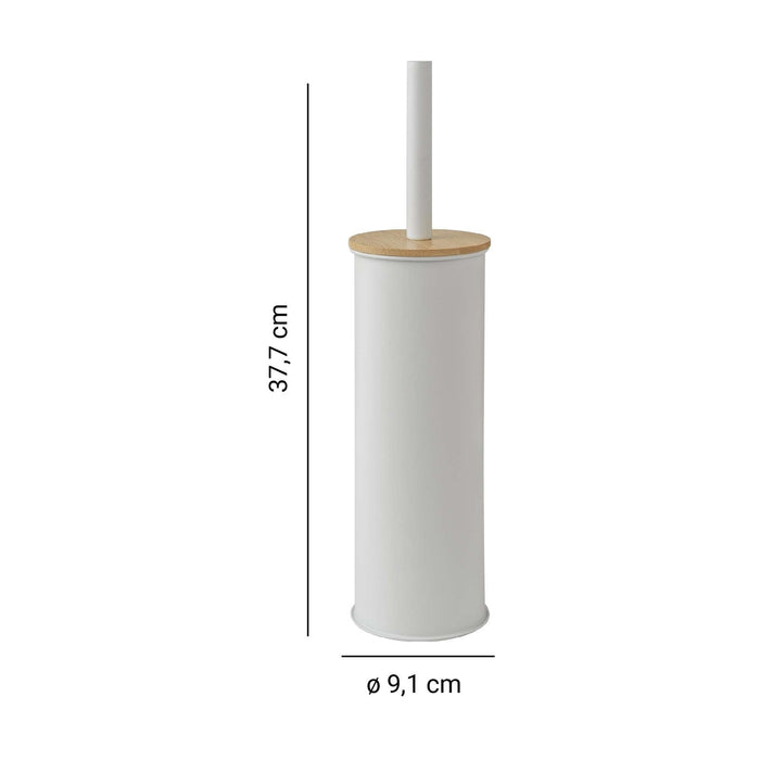GEDY 14344000300 KENTA Matte White-Natural Toilet Brush Holder