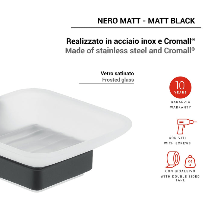 GEDY TO111400100 TONGA Jabonera Negro Mate