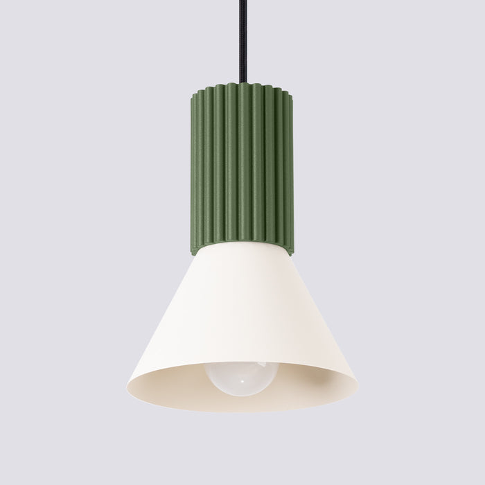 SOLLUX SL.1872 Lámpara colgante ESTRIA 1 beige/verde oliva beige/verde oliva