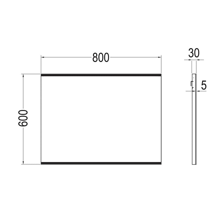 OXEN 409704 DOBEL Espejo Led  25w Rectangular De 80 Cm X 60 Cm 6000k