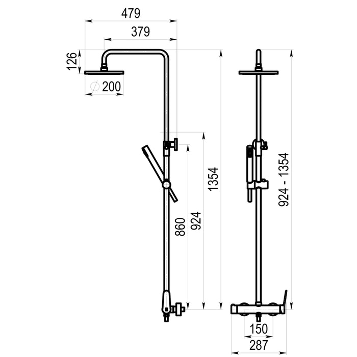 PRESTO 72050100 Dalma columna de ducha Cromo
