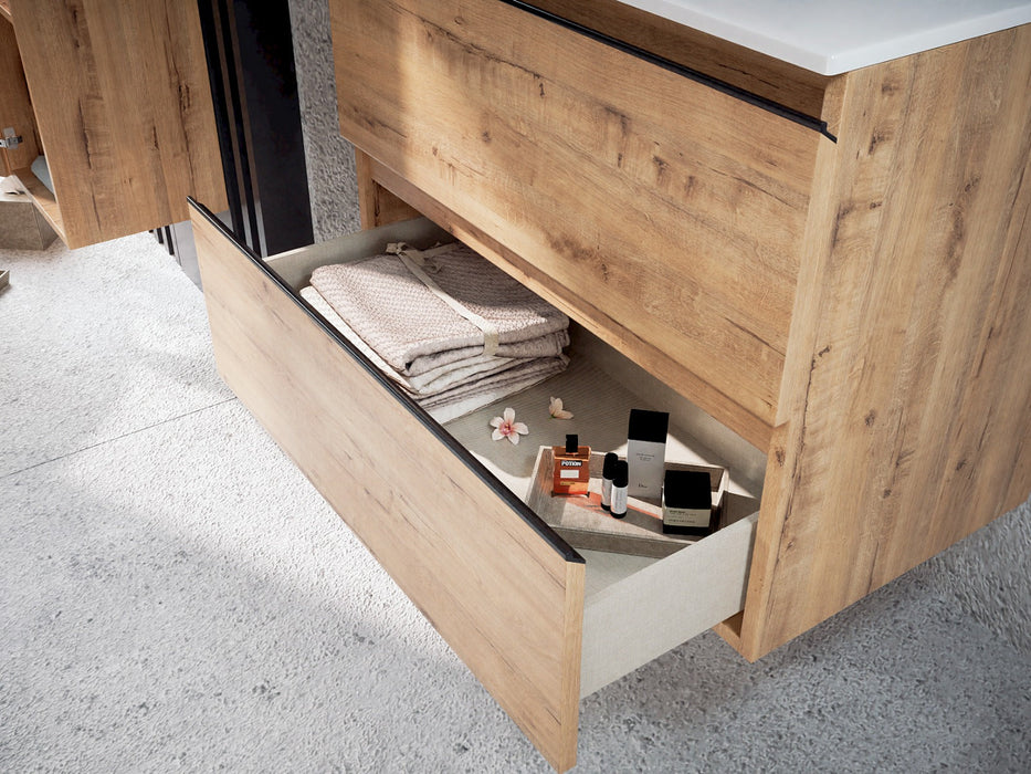 BATHME MADISON TOP Mueble de Baño con Lavabo 2 Cajones Roble Ostippo