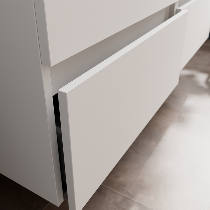 SALGAR BEQUIA Mueble de Baño con Lavabo 2 Cajones 2 Huecos Derecha Blanco Mate