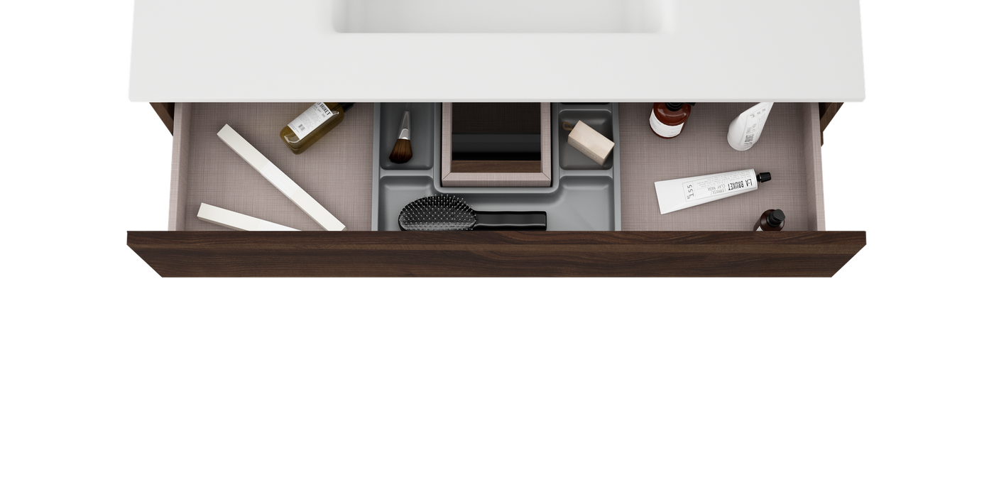 VISOBATH VISION Complete Bathroom Furniture Set 2 Drawers Color Valenti Black