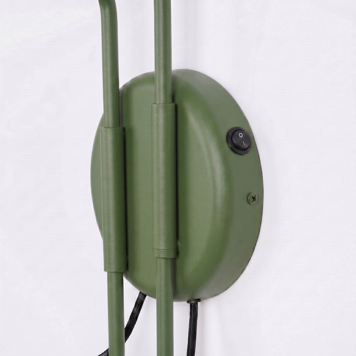 SOLLUX SL.2510 Aplique de pared NOX 2 verde oliva con interruptor