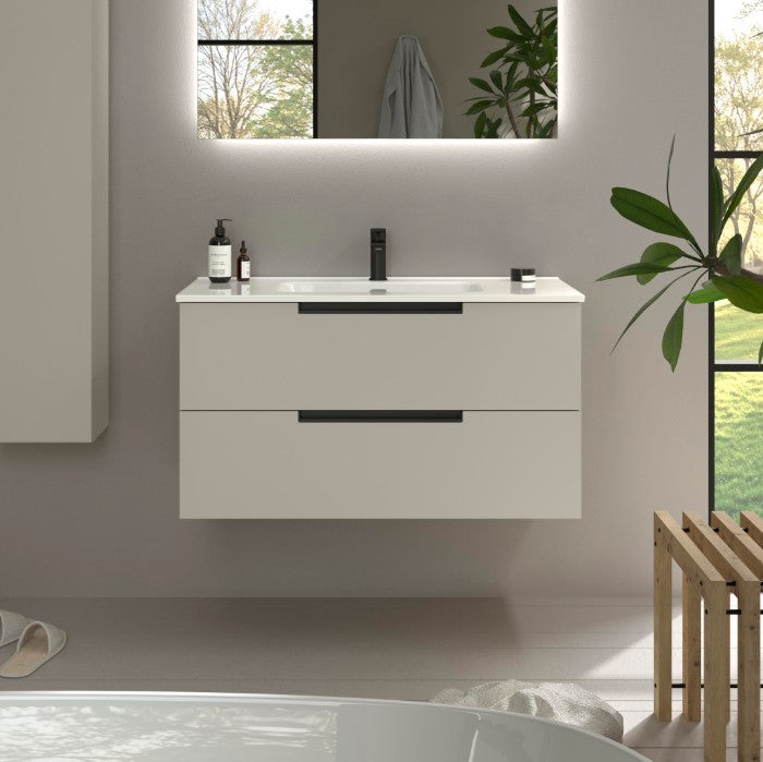 SALGAR LENI Mueble de Baño con Lavabo Color Gris Mate