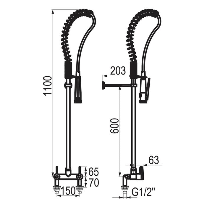 PRESTO 70816 Columna industrial mezcladora bimando Cromo