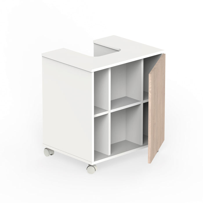 MUEBLES PITARCH Sintra White High Gloss/Aurora Oak Sink Cabinet