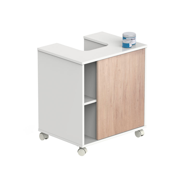 MUEBLES PITARCH Sintra White High Gloss/Aurora Oak Sink Cabinet