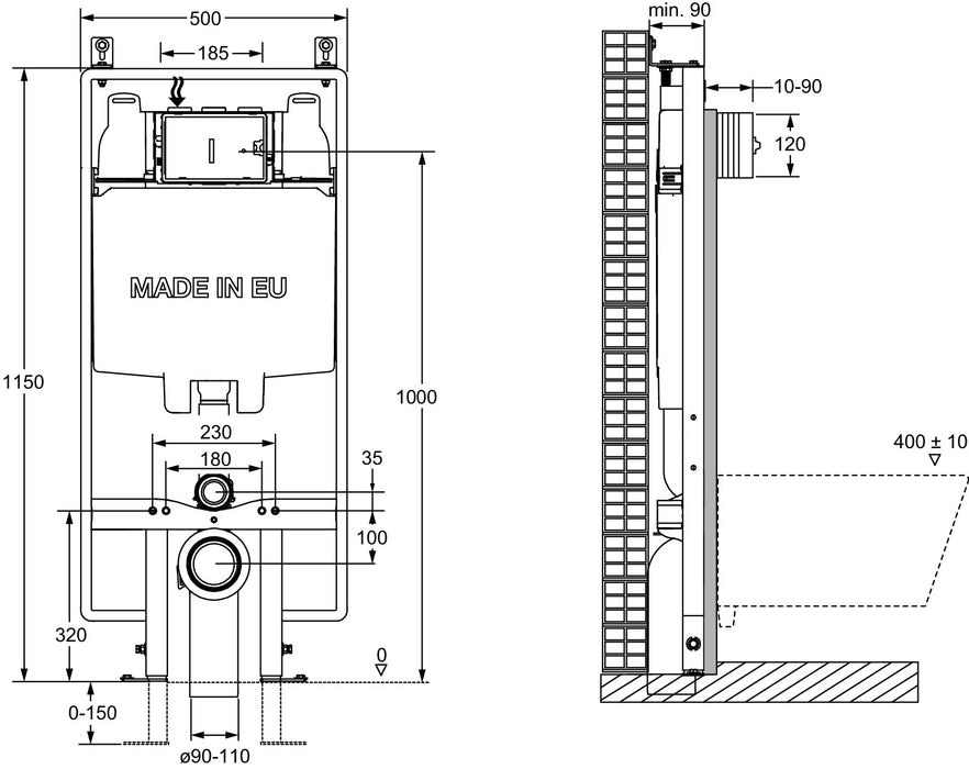 JACOB DELAFON E28943-NF Bastidor compacto 2,6/4L para inodoro suspendido