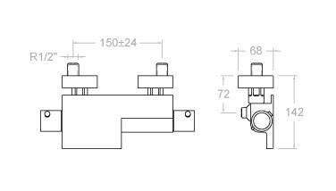 RAMONSOLER 2639MK AROLA Grifo Termostático Bañera Cromo Con Equipo Ducha Cromo