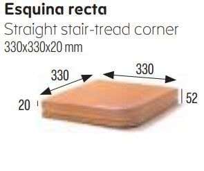 GRES DE ARAGON 901317 NATURAL Peldaño Esquina Recto (Caja 2 Piezas)