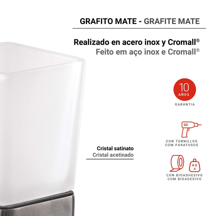 GEDY TO108100100 TONGA Toothbrush Holder Gun Metal